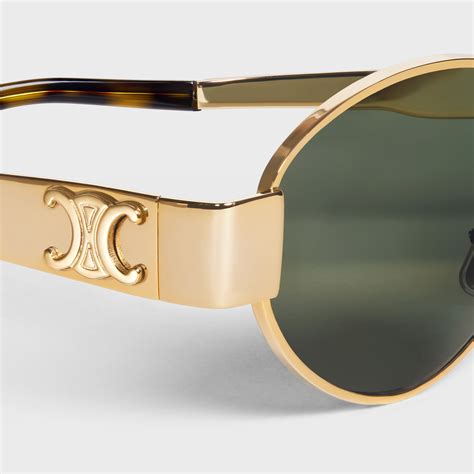 celine sunglasses triomphe metal 01|Triomphe Metal 01 oval sunglasses in multicoloured.